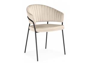 Стул на металлокаркасе Woodville Лео 672332 светло-бежевый (H-05) / черный