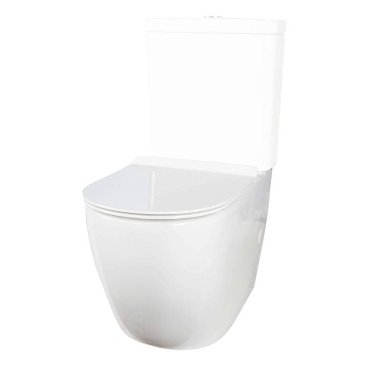 Унитаз-компакт Creto Logan 1001-004-WF + 1001-004-B L1 безободковый, с крышкой-сиденьем микролифт