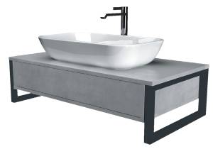 Тумба с раковиной 1MarKa GRUNGE LOFT 70П Ц0000015938 Бетон светлый 1 ящ.