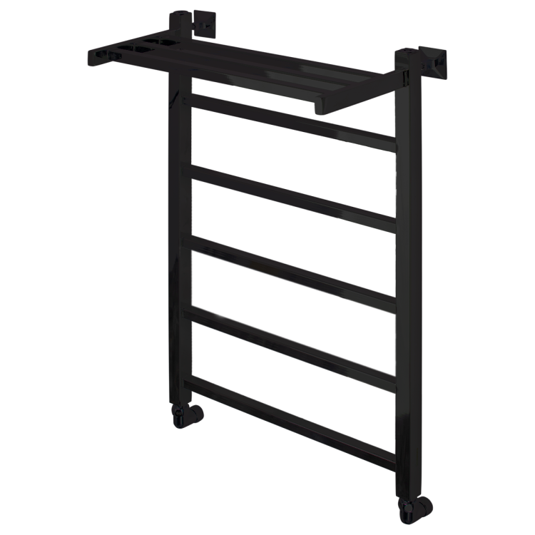 Полотенцесушитель водяной Comfysan Marte-K 012663 W-6 80/50 с полкой, черный матовый