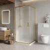 Душевой уголок BelBagno LUCE-A-2-90-P-ORO профиль золото, стекло рифленое, 90x90x195