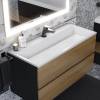 Тумба с раковиной Uperwood Barsa 293020544 подвесная, черная, дуб сонома, 100 см фото 4