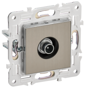 ТВ-розетка проходная IEK Skandy SK-A10-P-K50 никель