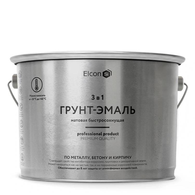 Грунт-эмаль по ржавчине 3 в 1 Elcon матовая серая 2 кг