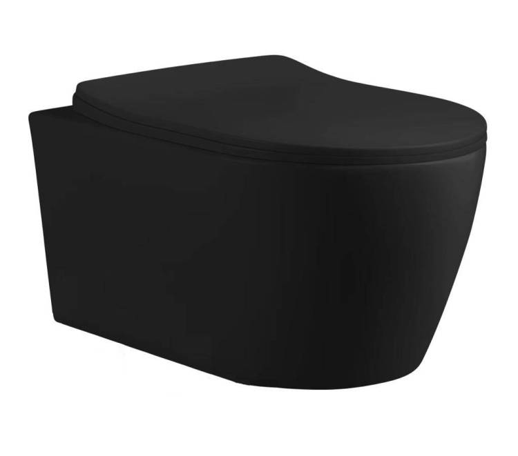 Унитаз подвесной Cerutti Spa Sella CT10016 безободковый, сиденье микролифт, черный матовый