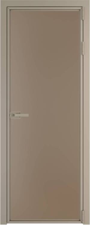 Межкомнатная дверь Profil Doors 1 AX цвет профиля Никель матовый, стекло безопасное 6 мм монохром капучино 800x2000