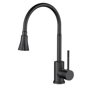 Смеситель для кухни Voda KF 36B с гибким изливом, черный
