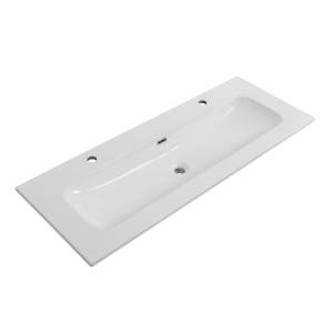 Раковина Cezares Eco CZR-8073-120-1-2 c двумя отверстиями под смеситель, белый глянцевый, 121x46