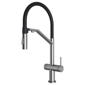 Смеситель для кухни Paulmark Zender Ze213155-BS с гибким изливом, брашированная сталь