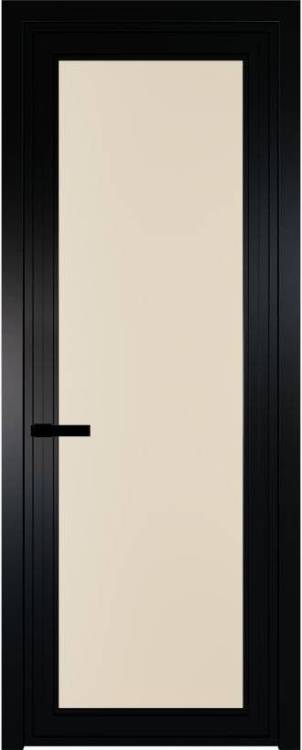Межкомнатная дверь Profil Doors 1 AGP цвет профиля Черный, стекло безопасное 6 мм монохром жемчуг 800x2000