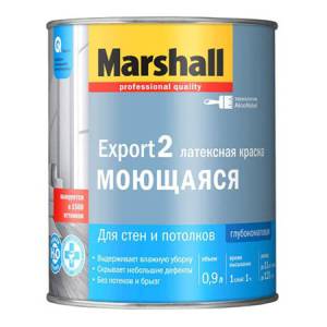 Краска для стен и потолков латексная Marshall Export 2 глубокоматовая база BC 0.9 л