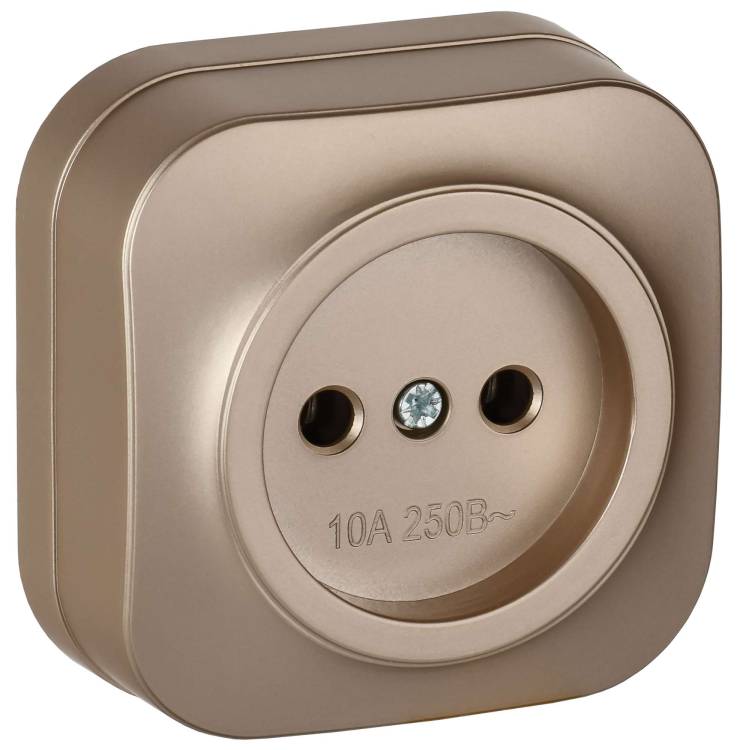 Розетка 1-местная IEK Glory ERH10-K37M-10 шампань матовый