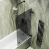 Шторка на ванну MaybahGlass MGV-652-6 40.5x140, поворотная, стекло бронза матовая 6 мм, профиль черный