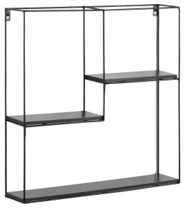 Полка навесная Stool Group Square FDC9684 bl bl/m черная, черный мрамор 50x10x50