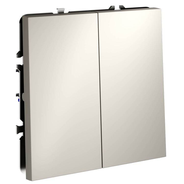 Выключатель 2-клавишный перекрестный Voltum S70 VLS020503 кашемир