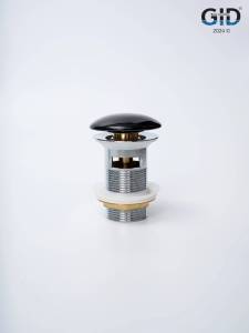 Донный клапан Gid Minucia Bl100-1 72202K с переливом, черный глянцевый