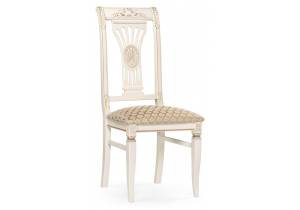 Деревянный стул Woodville Roy 671443 Золото патина тк. К02 бежевая / слоновая кость