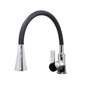 Смеситель для кухни Stella Polar Тулуза SP-00001978 S3865-2 с гибким изливом, черный, хром