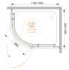 Душевой уголок Cezares BERGAMO-W-RH-1-120/100-ARCO-C-Cr-R-IV профиль хром, стекло прозрачное, 120x100x200 фото 2