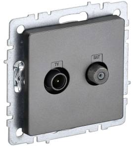 ТВ-розетка TV+SAT IEK Brite BR-AF20-O-K46 сталь