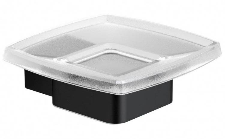 Мыльница Langberger Black Edition 11315A-BP стекло к стене квадратная