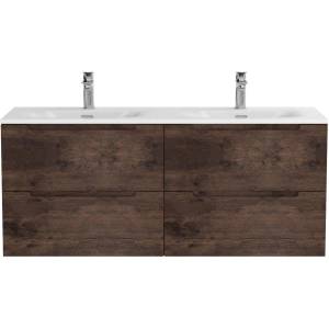 Тумба с раковиной BelBagno для двоих, rovere moro, раковина BB-8099-120-2