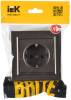 Розетка 1-местная с заземлением и шторками IEK Brite BR-R14-16-K45-F темная бронза фото 7