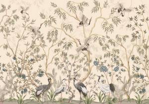 3D Фотообои Artegrafico «Журавлиный сад» FN-035 акварель