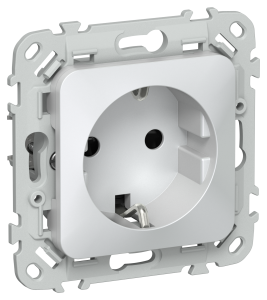 Розетка 1-местная с заземлением и шторками IEK Flite FI-R14-16-1-K36 жемчуг