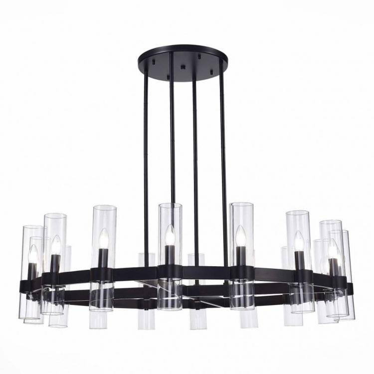 Люстра подвесная ST Luce Isla SL1237.403.16 Черный/Прозрачный E14 16*15W