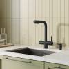 Смеситель для кухни Iddis Umbra UMBBLPFi05 с выдвижным изливом и каналом для фильтра, черный матовый фото 2