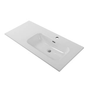Раковина BelBagno BB1000ETL-R чаша справа, белый глянцевый, 101x46.5