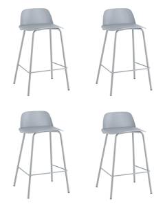 Набор из 4 полубарных стульев Stool Group Mist 8063T 65 blue 107 X4 серо-голубой