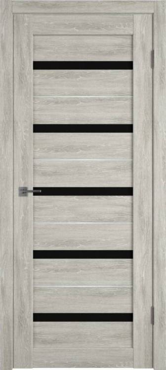 Межкомнатная дверь Владимирская Фабрика Дверей Atum Al 7 Lin Vellum стекло Black Gloss SM 600x2000