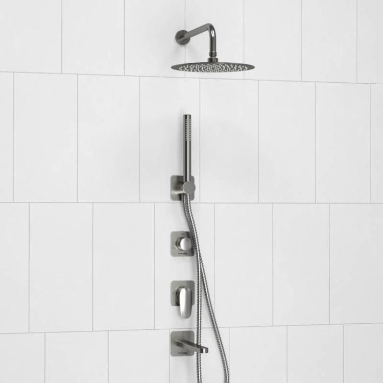 Душевой комплект Wasserkraft Spree A1451.273.274.097.121.275.100.276 встраиваемый, с верхней душевой насадкой, лейкой, никель