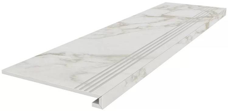 Ступень Kerama Marazzi Монте Тиберио SG540722R/GCF клееная серый светлый лаппатированный обрезной 33x119.5x0.9