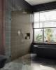 Душевая перегородка MaybahGlass MGD-265-4 79x195, стекло бронза матовая 8 мм, профиль хром глянцевый