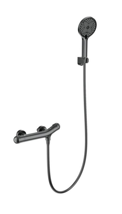 Смеситель для душа Wonzon & Woghand WW-B2057-A-BGG с термостатом, темный графит