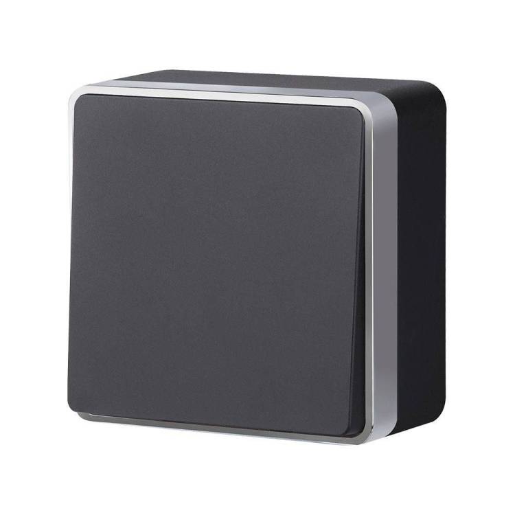 Выключатель 1-клавишный Werkel Gallant W5010034 черный с серебром