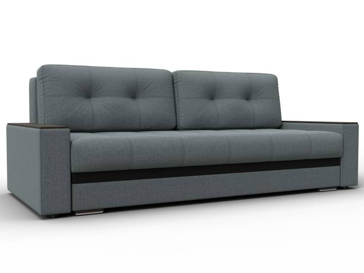 Диван прямой с декором Лига Диванов Лига-096 132569 Серый;Черный