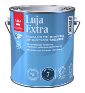 Краска для влажных помещений антигрибковая акриловая Tikkurila Luja Extra 7 матовая, база А 2.7 л