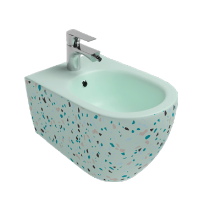 Биде подвесное Isvea Infinity 10NF41001SV-2T-TRZ мятно-зеленый матовый