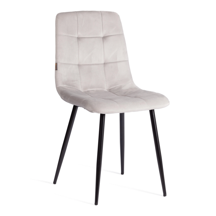Стул Tetchair Chilly (mod. JSC-220) 21497 велюр/металл, light grey (светло-серый) HLR14/черный