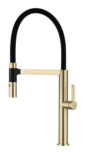 Смеситель для кухни Paulmark Leader Le214101-LG с гибким изливом, светлое золото