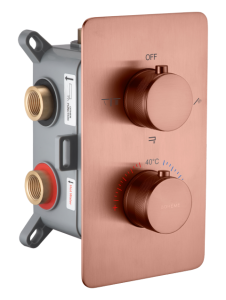 Смеситель для душа Boheme Cell 134-3-CB с термостатом, 3-х проходной, Copper Brushed