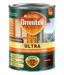 Пропитка декоративная для защиты древесины Omnitex Ultra AWB полуглянцевая палисандр 0.9 л