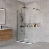 Душевая перегородка BelBagno KRAFT-L-1-120-C-NERO стекло прозрачное, профиль черный, 120x195