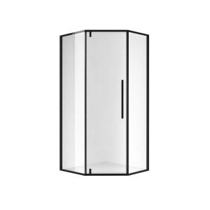Душевой уголок Royal Bath Fato RB 90TR-T-BL профиль черный, стекло прозрачное, 90x90x200