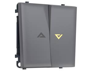 Комплект механизма 2-клавишного выключателя Ambrella Volt Sigma MS864450 платиново-серый мягкое касание
