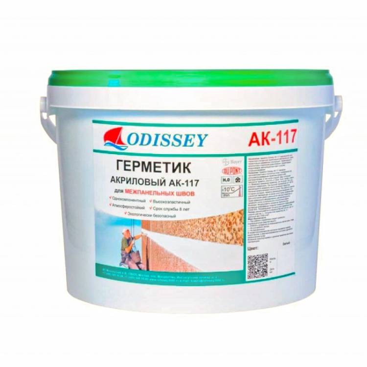 Герметик акриловый Odissey АК-117 Euro 15 кг